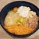And then add your shredded cheese, sour cream, seasonings, and your egg.