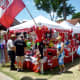 Many booths offering items for sale at the Polish Festival Houston