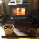 Dryer balls drying by the fire.