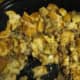 Chestnut Sausage Stuffing: Bake at 350 degrees for about 45 minutes or until heated through. You can keep this warm in the oven (at about 235 degrees) until the rest of the dinner is ready.