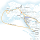 Routes to the Klondike (red spot).