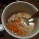 homemade turkey and rice soup, heavy on the carrots