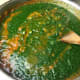 Add in the pureed spinach into the curry.
