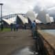 Walking towards one of the exits near the Opera House.
