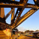 Sunset under the Harbour Bridge at Milsons Point.