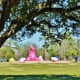 View of these whimsical sculptures in the park