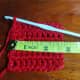 Gauge swatch: 5 rows of 10 dc's