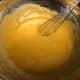 Butter, sugars, flour, and eggs whisked together