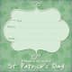 Free St. Patrick's Day invitation with green shamrock background