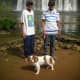 Is he not cute? Angus with my father and brother at Tinuy-an Falls