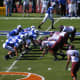 The Duke University Blue Devils at the line of scrimmage against the 2007 Virginia Tech Hokies football team October 2007.