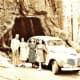 The photo above shows my relatives back in the late 1930s or early 1940s going through a portion of a sequoia tree in Yosemite National Park. The 1881 passage through the Wawona Tunnel Tree sadly caused the tree to collapse in 1969.