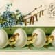 Old Russian Easter postcard, with little chicks and eggs all in a row. Dated from approximately 1917 or earlier.