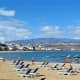 Sunbeds angled to catch the sun on Playa de las Canteras.
