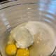Eggs should be room temperature to make cakes more fluffy.
