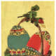 Neat, old Easter Egg Postcard from Russia, from before 1917. It says, "Christ is Risen from the Dead!" in Russian. Image #1