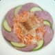 Star-shaped toast decorates the salad.