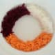 Grated turnip, beetroot and carrot are arranged on serving plate