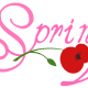 Pink Spring with red poppy