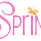 Pink Spring with orange butterfly