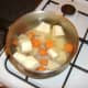 Chopped vegetables for preparing mash