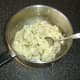 Carefully combining the fish cake ingredients