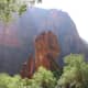 The spectacular landscape near the Temple of Sinawava at the terminus of the Zion Canyon Scenic Drive.