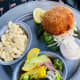 Smoke on the Water's Jumbo Crab Cake entrée.