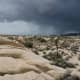 Joshua Tree National Park with approaching thunderstorm front