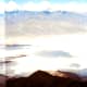 Three photos pieced together showing Dante's View in Death Valley National Park