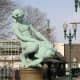 Turtle boy statue in Worcester in Massachusetts