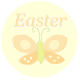 Scrapbook embellishments: pastel orange butterfly &quot;Easter&quot; sticker