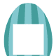 Easter scrapbook embellishments: Aqua and teal vertical striped Easter egg photo frame