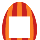 Easter scrapbook embellishments: Red and orange vertical striped Easter egg photo frame 