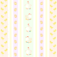 Premade scrapbook pages: Pastel mother chickens, baby chicks and Easter eggs in a striped pattern