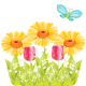 Free flowers and butterfly