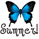Free blue butterfly summer clipart