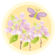 Free purple flowers and butterfly