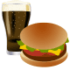 hamburger and soft drink