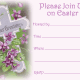 Free religious Easter invitation: vintage flowered cross -- Please join us on Easter