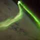 Aurora during a geomagnetic storm that was most likely caused by a coronal mass ejection from the Sun on May 24, 2010, taken from the International Space Station.