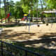View of the play area from restrooms in Telge Park