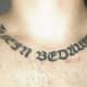 Lettering around the collarbone. (By unknown: German lettering)