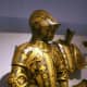 English armor from the 1500's with fleurs-de-lis and Tudor roses