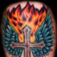 A flaming winged cross.