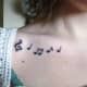 Music notes are a popular choice for the clavicle area.