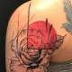 Color is strategically added to this tattoo to enhance its effect.