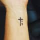 Semicolon tattoo with cross