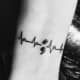 Heartbeat semicolon tattoo