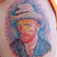 Tattoo inspired by one of Vincent VanGogh's self portraits